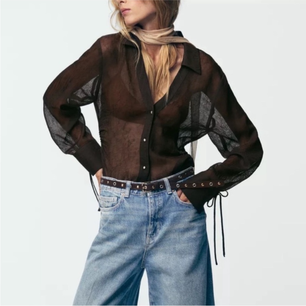 Zara Chocolate Brown button up